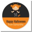 Dress Up Kitty Costume - Round Personalized Halloween Sticker Labels thumbnail