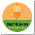 Dress Up Pumpkin Costume - Round Personalized Halloween Sticker Labels thumbnail