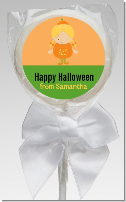 Dress Up Pumpkin Costume - Personalized Halloween Lollipop Favors