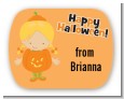 Dress Up Pumpkin Costume - Personalized Halloween Rounded Corner Stickers thumbnail