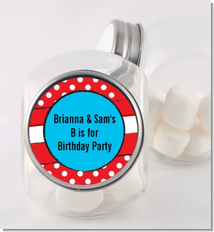 Dr. Seuss Inspired Thing 1 Thing 2 - Personalized Birthday Party Candy Jar