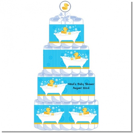 Duck - Personalized Baby Shower Diaper Cake 4 Tier