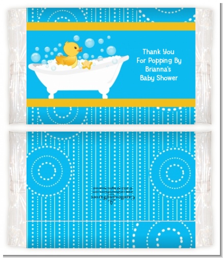 Duck - Personalized Popcorn Wrapper Baby Shower Favors