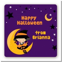 Dress Up Witch Costume - Square Personalized Halloween Sticker Labels