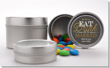 Eat Drink And Be Married - Custom Bridal Shower Favor Tins