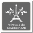 Eiffel Tower - Square Personalized Bridal Shower Sticker Labels thumbnail