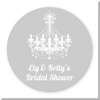 Elegant Chandelier - Round Personalized Bridal Shower Sticker Labels