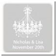 Elegant Chandelier - Square Personalized Bridal Shower Sticker Labels thumbnail