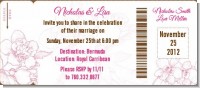 Elegant Flowers - Bridal Shower Destination Boarding Pass Invitations