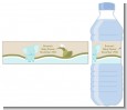 Elephant Baby Blue - Personalized Baby Shower Water Bottle Labels thumbnail