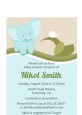 Elephant Baby Blue - Baby Shower Petite Invitations thumbnail