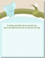 Elephant Baby Blue - Baby Shower Notes of Advice