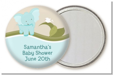 Elephant Baby Blue - Personalized Baby Shower Pocket Mirror Favors