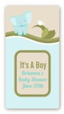 Elephant Baby Blue - Custom Rectangle Baby Shower Sticker/Labels