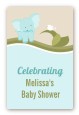 Elephant Baby Blue - Custom Large Rectangle Baby Shower Sticker/Labels thumbnail