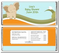 Elephant Baby Neutral - Personalized Baby Shower Candy Bar Wrappers