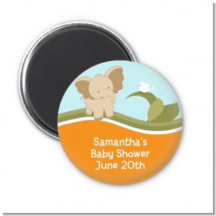 Elephant Baby Neutral - Personalized Baby Shower Magnet Favors