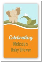 Elephant Baby Neutral - Custom Large Rectangle Baby Shower Sticker/Labels