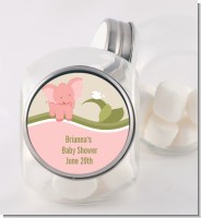 Elephant Baby Pink - Personalized Baby Shower Candy Jar