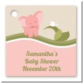 Elephant Baby Pink - Personalized Baby Shower Card Stock Favor Tags