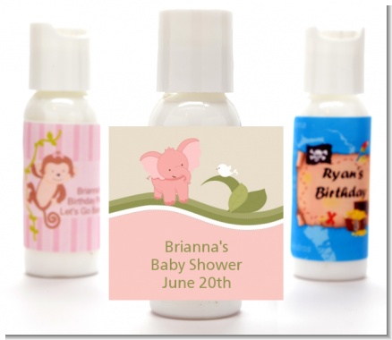Elephant Baby Pink - Personalized Baby Shower Lotion Favors