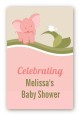 Elephant Baby Pink - Custom Large Rectangle Baby Shower Sticker/Labels thumbnail