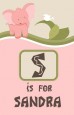 Elephant Baby Pink - Personalized Baby Shower Nursery Wall Art thumbnail