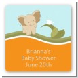 Elephant Baby Neutral - Square Personalized Baby Shower Sticker Labels thumbnail