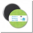 Elephant Blue - Personalized Birthday Party Magnet Favors thumbnail