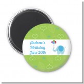 Elephant Blue - Personalized Birthday Party Magnet Favors