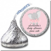 Elephant Pink Tutu - Hershey Kiss Baby Shower Sticker Labels