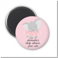 Elephant Pink Tutu - Personalized Baby Shower Magnet Favors