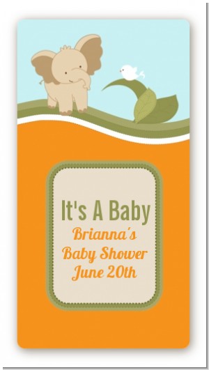 Elephant Baby Neutral - Custom Rectangle Baby Shower Sticker/Labels
