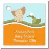 Elephant Baby Neutral - Personalized Baby Shower Card Stock Favor Tags