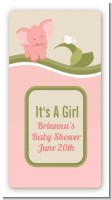 Elephant Baby Pink - Custom Rectangle Baby Shower Sticker/Labels