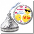 Emoji Fun - Hershey Kiss Birthday Party Sticker Labels thumbnail