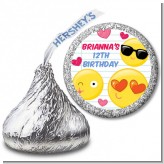 Emoji Fun - Hershey Kiss Birthday Party Sticker Labels