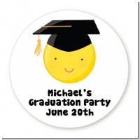 Emoji Graduate - Round Personalized Graduation Party Sticker Labels
