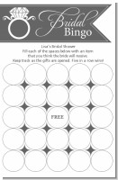 Engagement Ring Dark Grey - Bridal Shower Gift Bingo Game Card