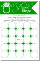 Engagement Ring Green - Bridal Shower Gift Bingo Game Card