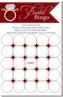 Engagement Ring Maroon - Bridal Shower Gift Bingo Game Card
