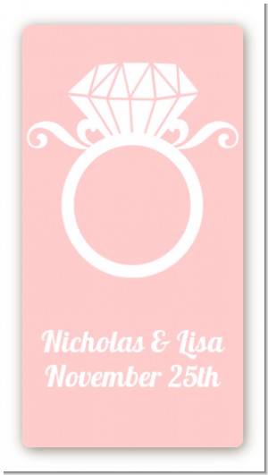 Engagement Ring - Custom Rectangle Bridal Shower Sticker/Labels