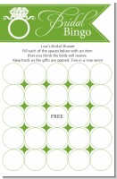 Engagement Ring Sage Green - Bridal Shower Gift Bingo Game Card