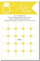 Engagement Ring Yellow - Bridal Shower Gift Bingo Game Card