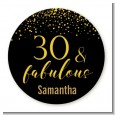 30 & Fabulous Speckles - Round Personalized Birthday Party Sticker Labels thumbnail