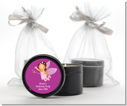 Fairy Princess - Birthday Party Black Candle Tin Favors