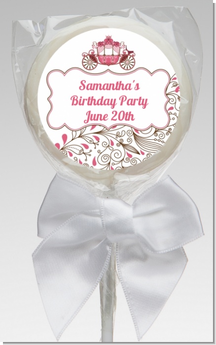 Fairy Tale Princess Carriage - Personalized Birthday Party Lollipop Favors