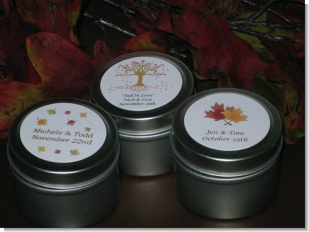 Candle Tin Fall Bridal Favors - Fall Wedding Favors