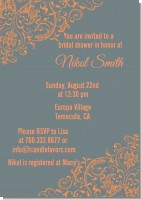 Grey & Orange - Bridal Shower Invitations