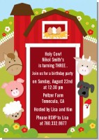Farm Animals - Birthday Party Invitations